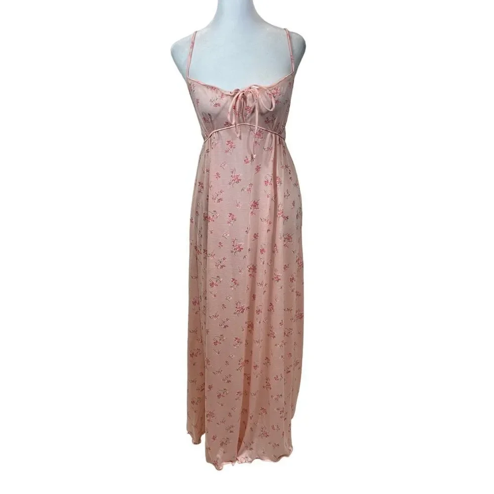 Vintage‎ J. Berkleigh Vintage Pink Floral Long Nightgown Size Small